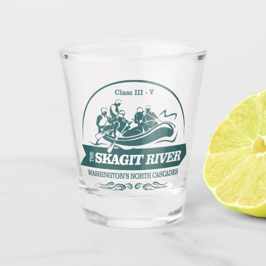 Fluss Skagit (Rafting 2) Schnapsglas (Vorderseite)