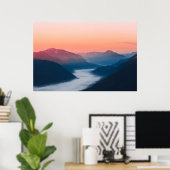 Fluss Soča bei Sonnenaufgang Poster (Heimbüro)