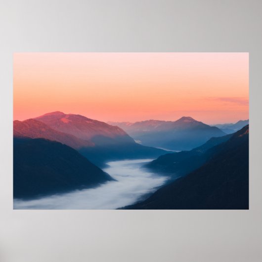 Fluss Soča bei Sonnenaufgang Poster (Vorne)