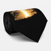 Fluss-Sonnenuntergang Krawatte (Gerollt)