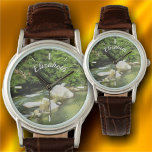 Fluss South 0365 Leather Armbanduhr<br><div class="desc">Malerei "River South 0365" Collection Persönliche Gestaltung auf der Produktseite oder klicken Sie auf den Button "Anpassen" für weitere Designoptionen. Entworfen von meinem Gemälde, das einen Fluss einfangen ließ, entdeckte ich auf einer Reise südlich von Puerto Vallarta auf dem Weg zur Tequila Ranch. Das Hotel liegt südlich von Puerto Vallarta,...</div>