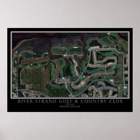 Fluss Strand Golfplatz Bradenton Satellitenkarte Poster (Vorne)