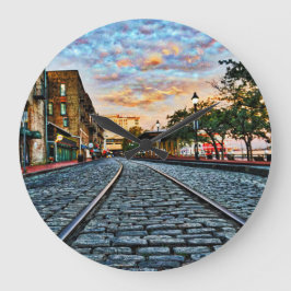 Fluss Street, Savannah Clock Große Wanduhr
