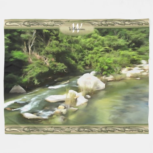 Fluss Süd 0365 Fleecedecke (Vorderseite (Horizontal))