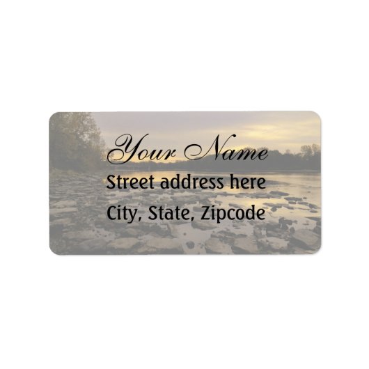 Fluss Sunrise Adressaufkleber (Vorne)