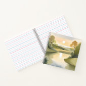 Fluss Sunrise | Aquarellgelb Notizblock (Innenseite)