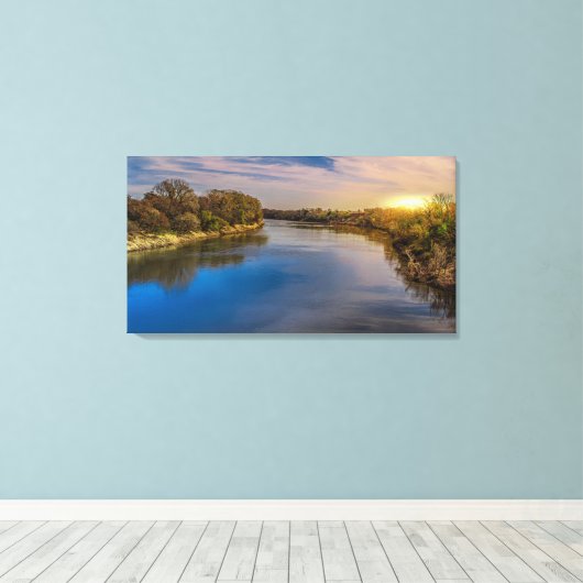 Fluss Sunrise Leinwanddruck (Insitu (Holzboden))