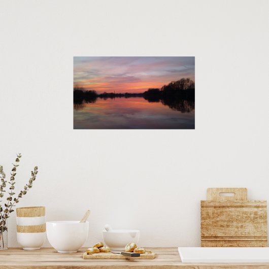 Fluss Sunset Poster (Küche)