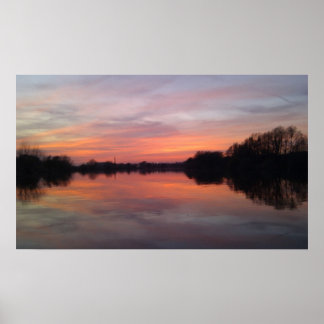 Fluss Sunset Poster