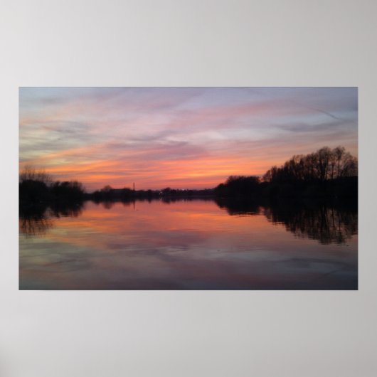 Fluss Sunset Poster (Vorne)