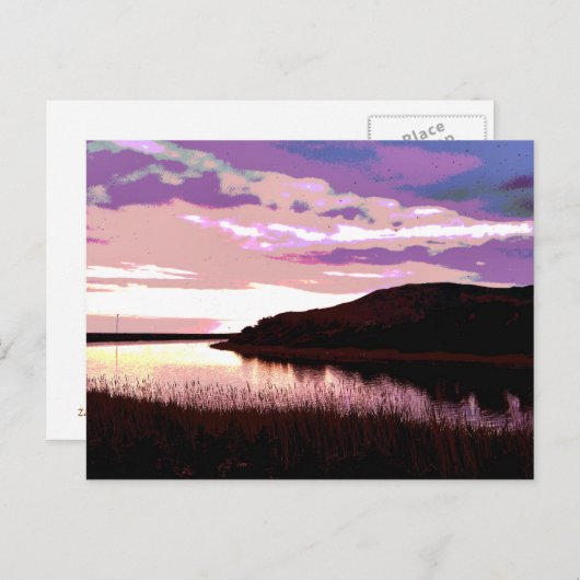 FLUSS SUNSET POSTKARTE (Vorne/Hinten)