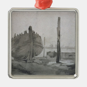 Fluss-Szene John Constables   mit Schiff am Ornament Aus Metall
