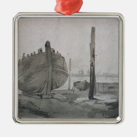 Fluss-Szene John Constables | mit Schiff am Ornament Aus Metall (Vorne)