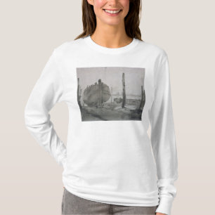 Fluss-Szene John Constables   mit Schiff am T-Shirt