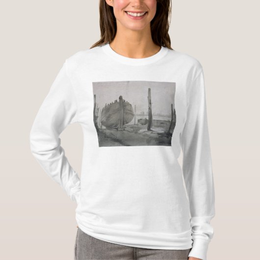 Fluss-Szene John Constables | mit Schiff am T-Shirt (Vorderseite)
