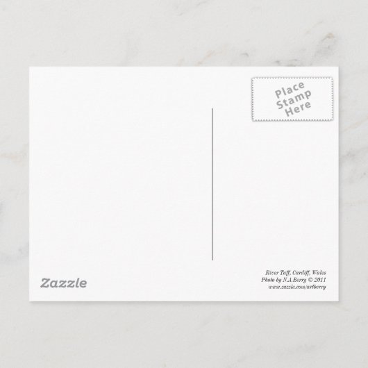 Fluss Taff, Cardiff, Wales. Postkarte (Rückseite)