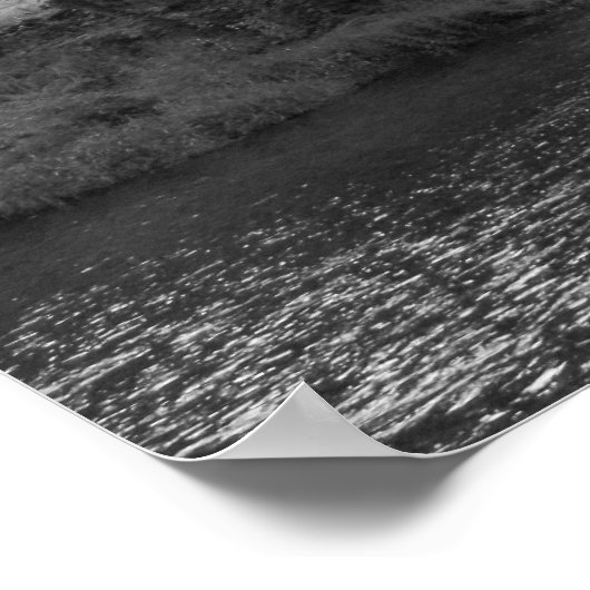 Fluss Taff im Bute Park, Cardiff - BW Poster (Ecke)