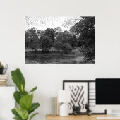 Fluss Taff im Bute Park, Cardiff - BW Poster (Heimbüro)