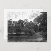 Fluss Taff im Bute Park, Cardiff - BW Postkarte (Vorne/Hinten)