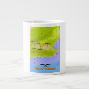 Fluss Thames London England Karte Jumbo-Tasse