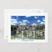 Fluss Tiber in Roma, Italien Postkarte (Vorne/Hinten)