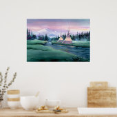 FLUSS TIPI CAMP by SHARON SHARPE Poster (Küche)