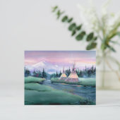 FLUSS TIPI CAMP by SHARON SHARPE Postkarte (Stehend Vorderseite)