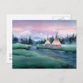 FLUSS TIPI CAMP by SHARON SHARPE Postkarte (Vorne/Hinten)