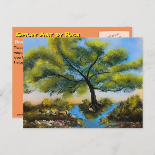 Fluss Tree Postkarte (Vorne/Hinten)