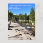 Fluss Tuolumne mit Domspitze, Josemite, CA P Postkarte (Vorderseite)