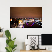 Fluss Tyne bei Nacht Poster (Heimbüro)
