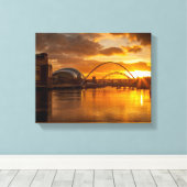 Fluss Tyne bei Sunset Leinwanddruck (Insitu (Holzboden))