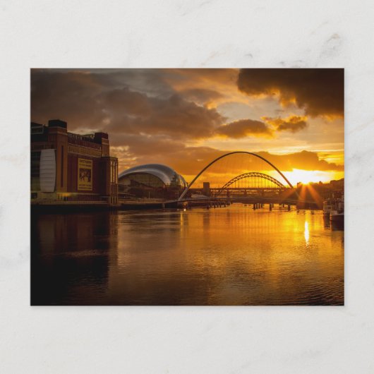 Fluss Tyne bei Sunset Postkarte (Vorderseite)
