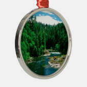 Fluss Umpqua Douglas County Oregon Silbernes Ornament (Rechts)