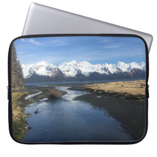 Fluss- und Bergblick - Laptop-Sieb Laptopschutzhülle
