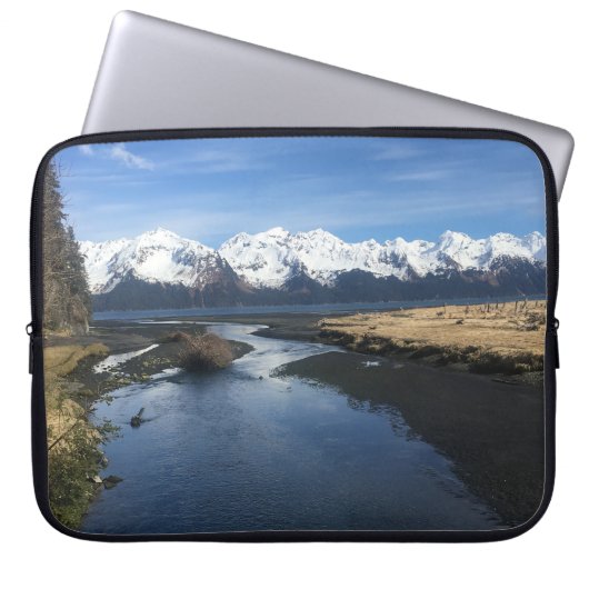 Fluss- und Bergblick - Laptop-Sieb Laptopschutzhülle (Vorderseite)