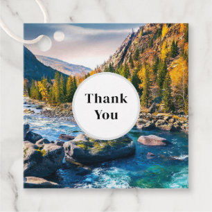 Fluss und Berge Landschaftliches Foto Vielen Dank Geschenkanhänger