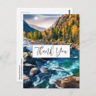 Fluss und Berge Landschaftliches Foto Vielen Dank Postkarte