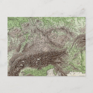 Fluss- und Bergkarte Deutschlands Postkarte