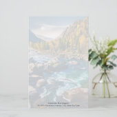Fluss und Gebirge Landschaftliches Foto Briefpapier (Stehend Vorderseite)