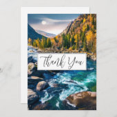 Fluss und Gebirge Landschaftliches Foto Dankeskarte (Vorne/Hinten)