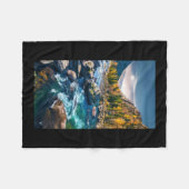 Fluss und Gebirge Landschaftliches Foto Fleecedecke (Vorderseite (Horizontal))