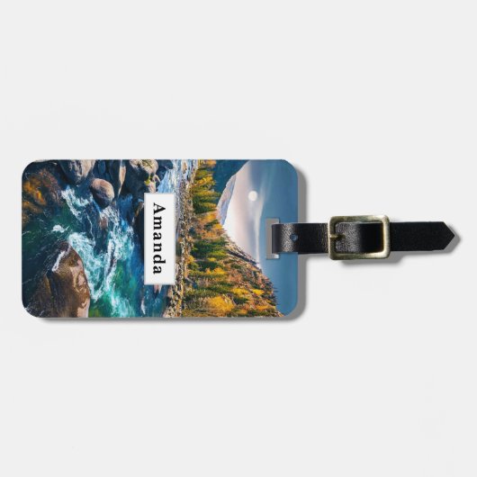 Fluss und Gebirge Landschaftliches Foto Gepäckanhänger (Vorderseite horizontal)