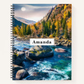 Fluss und Gebirge Landschaftliches Foto Notizblock (Vorderseite)