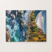 Fluss und Gebirge Landschaftliches Foto Puzzle (Horizontal)
