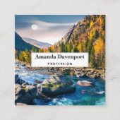Fluss und Gebirge Landschaftliches Foto Quadratische Visitenkarte (Vorderseite)