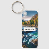 Fluss und Gebirge Landschaftliches Foto Schlüsselanhänger (Vorderseite)
