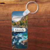 Fluss und Gebirge Landschaftliches Foto Schlüsselanhänger (Rückseite)