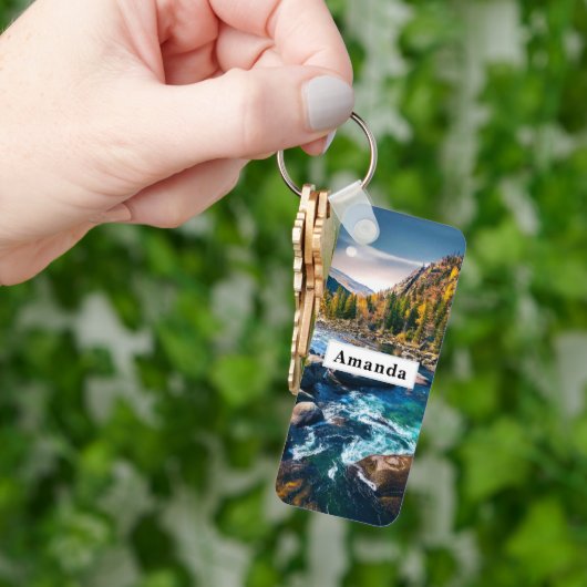 Fluss und Gebirge Landschaftliches Foto Schlüsselanhänger (Hand)