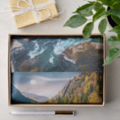 Fluss und Gebirge Landschaftliches Foto Seidenpapier (Geschenk)